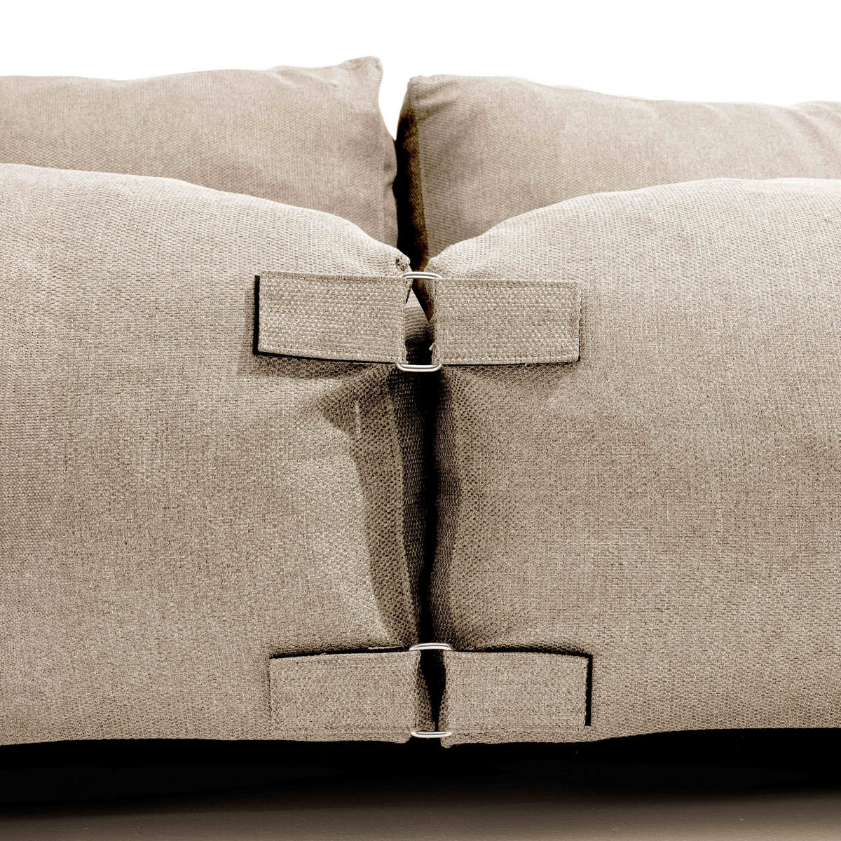 GARTENSOFA mit 2 Sitzplätzen, Sandfarbe - Gelb, Textil - Oviala