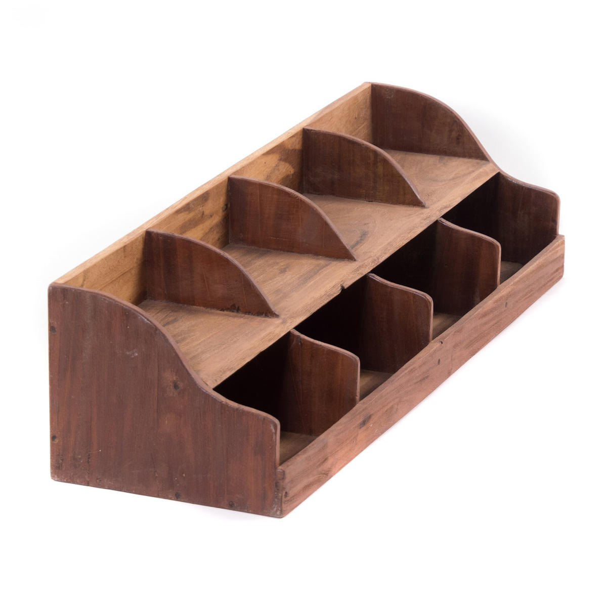 ORGANIZER Storage 80 Mahagoni Massivholz, 8 Fächer naturfarben - Naturfarben, Holz (25/80/20cm) - DESIGN DELIGHTS