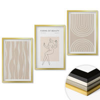WANDBILDER 3er Set - 40x60 cm Goldrahmen - Abstrakte Boho-Dekorationen - Goldfarben, Kunststoff (40/60cm) - ArtPrintCave