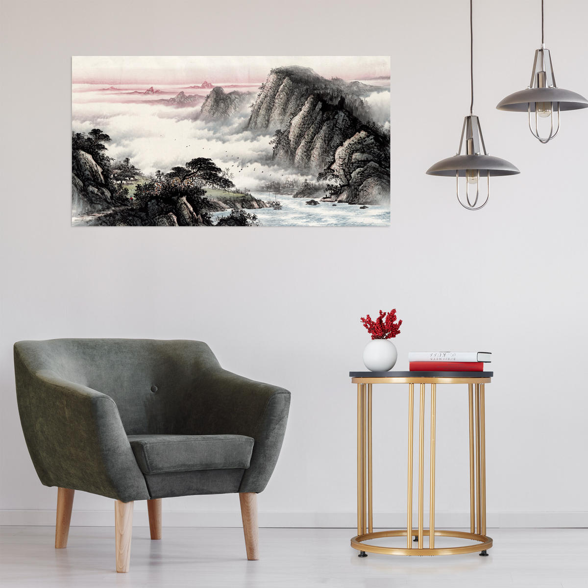 MĂSUȚĂ Neagră efect de marmură 51x41 cm - auriu, compozit lemnos/metal (41/41/51cm) - Relaxdays