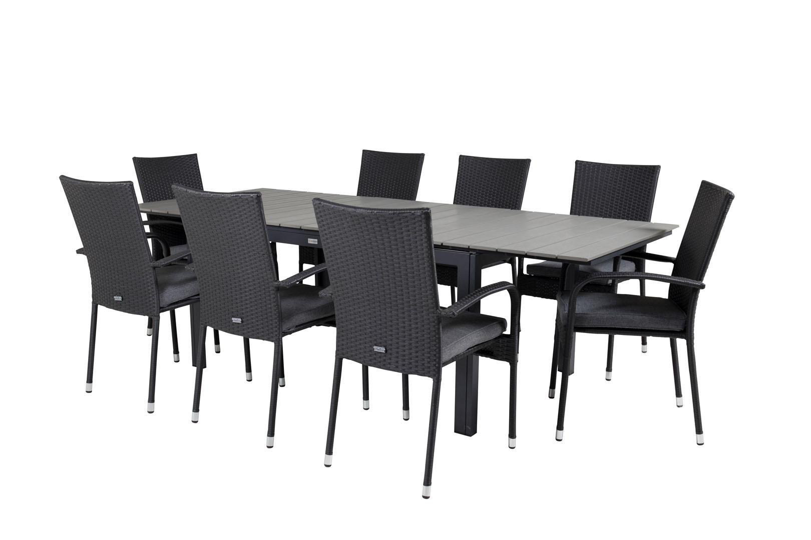 GARTENTISCHGRUPPE Schwarz - Schwarz, Holzwerkstoff - ebuy24