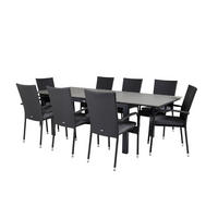 GARTENTISCHGRUPPE Schwarz - Schwarz, Holzwerkstoff - ebuy24