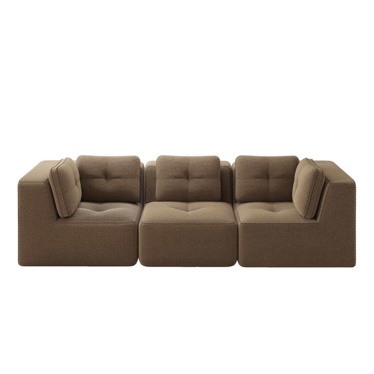 ECKSOFA 297/104/69 cm braun aus Cord mit modularem Design und tiefer Sitzfläche - Braun, Textil (104/297cm) - OKWISH