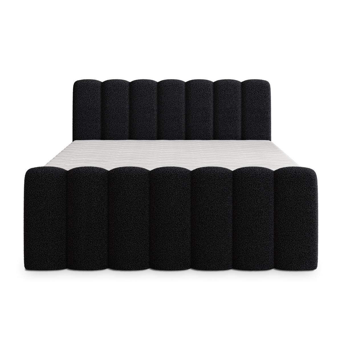 BOXBETT CELLA 160x200 cm mit Matratze und Topper - Schwarz - Schwarz, Holz (160/200cm) - MASSENO