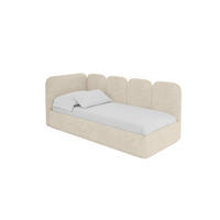 EINZELLBETT Jugendbett mit Bettkasten und Matratze H3/H4, Rechts - VELY 80x200 Beige - Naturfarben, Holzwerkstoff/Textil (80/200cm) - ALTDECOR