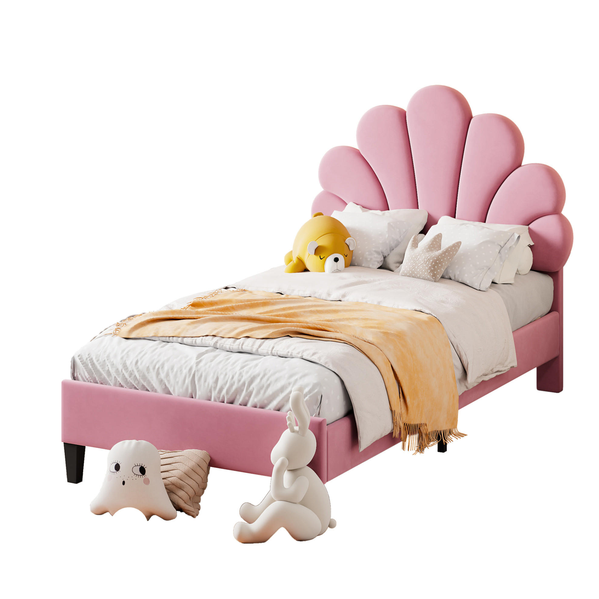 POLSTERBETT 90/200 cm Rosa aus Samtstoff mit Lattenrost - Rosa, Textil (90/200cm) - OKMYHOME