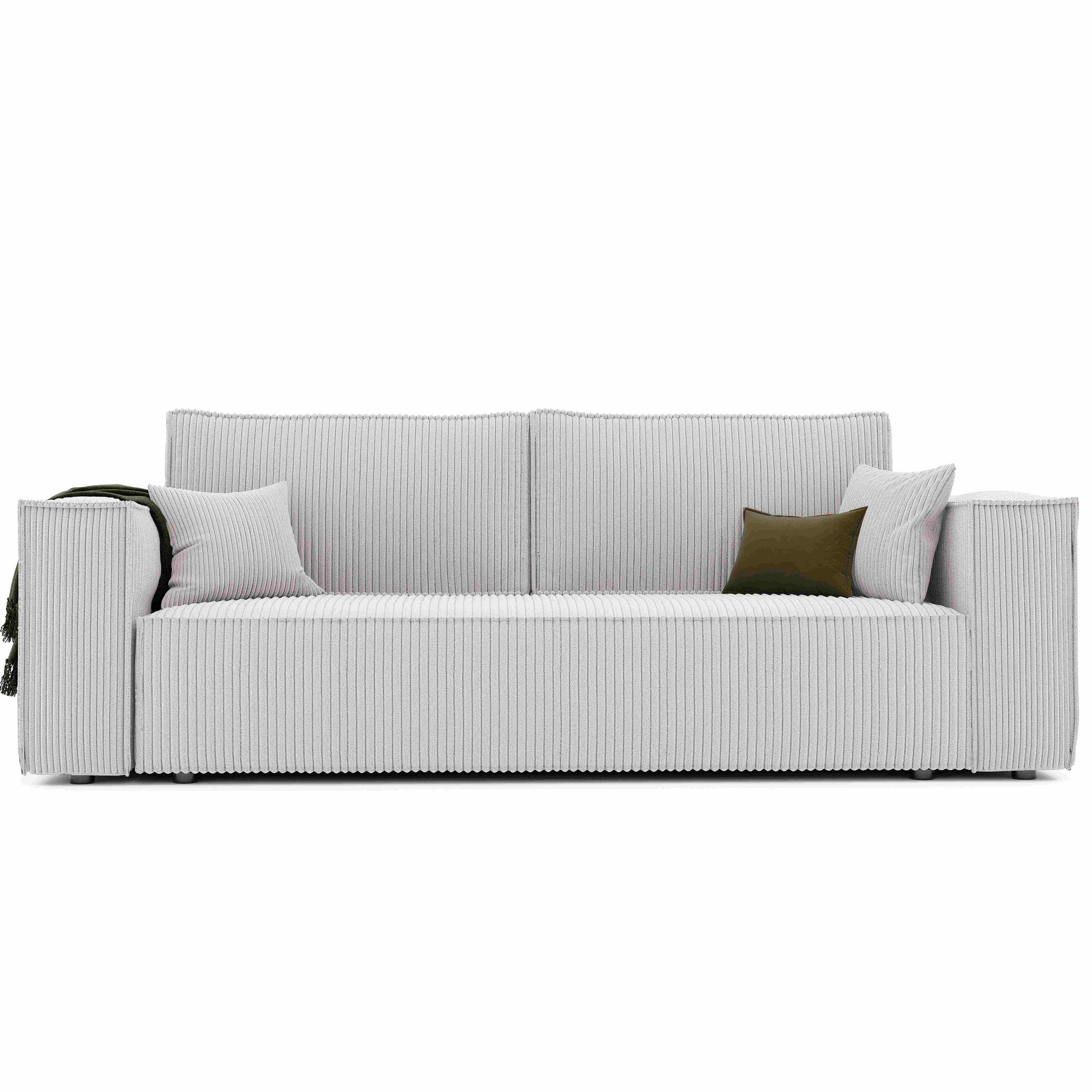 SOFA mit Schlaffunktion und Bettkasten, Beige - Beige, Holzwerkstoff/Textil (240/84/105cm) - Idohome