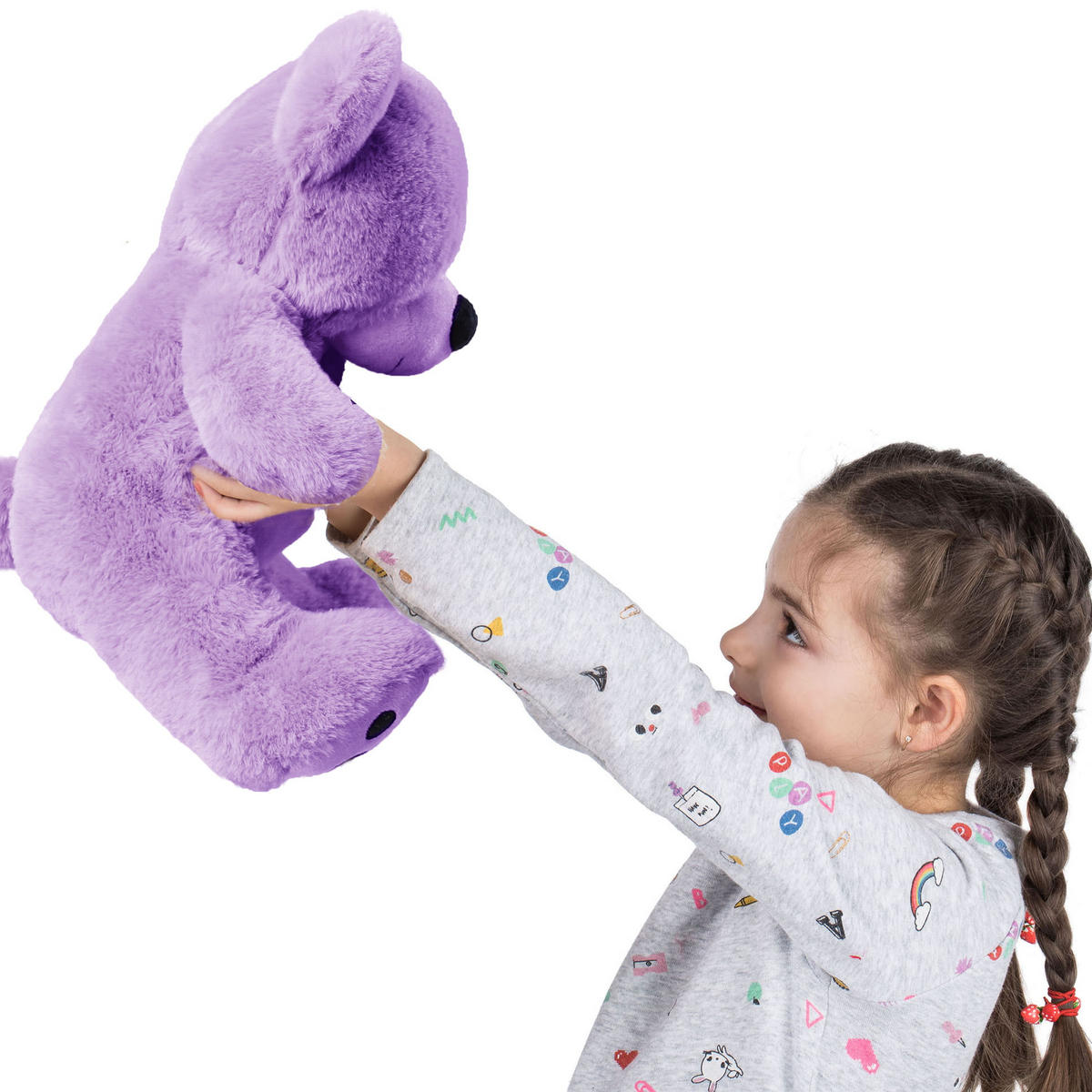 TEDDYBÄR süße Plüschtiere 25cm Lila - Lila, Textil (10/12cm) - Vercart