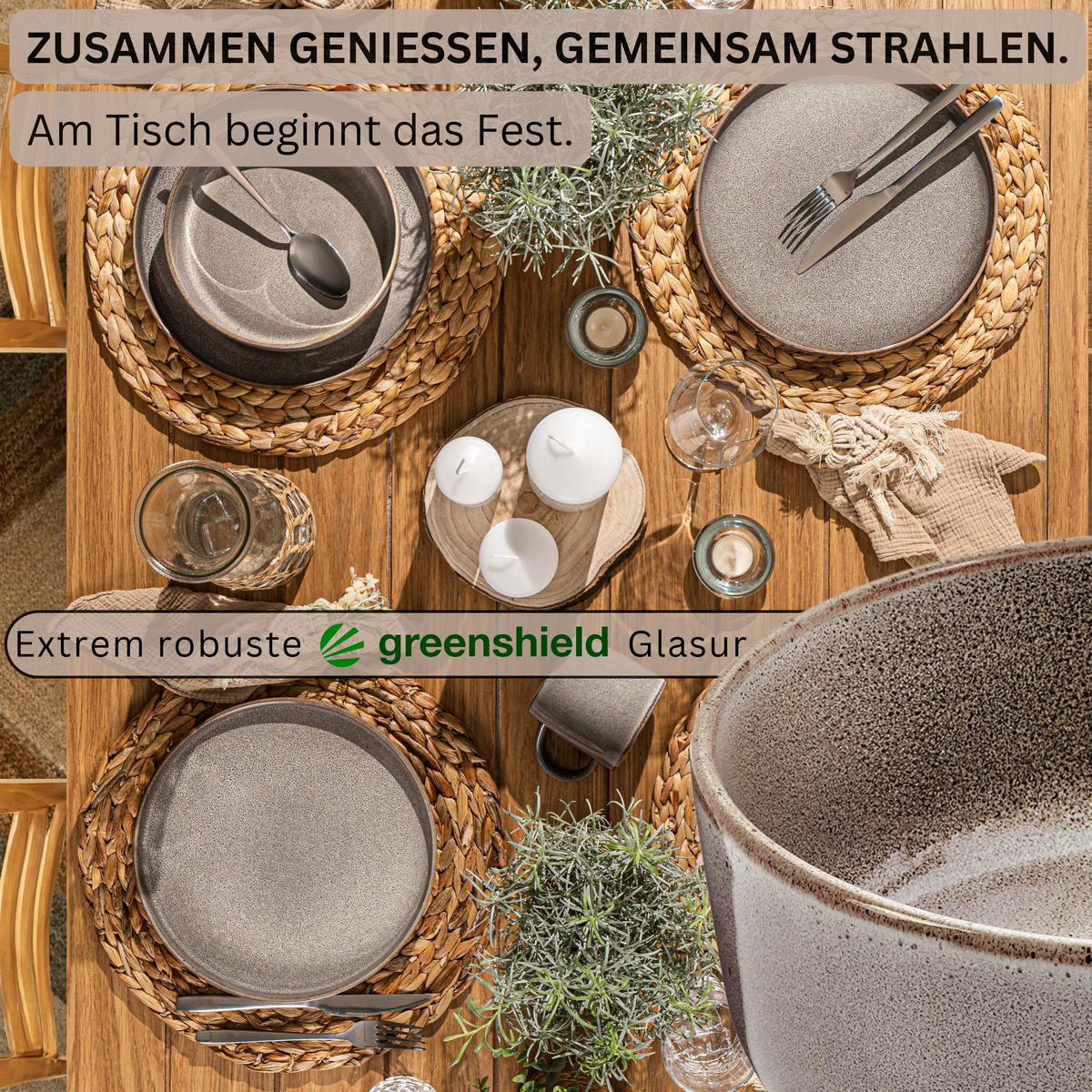 SCHALEN SET KAIRO GRAPHIT - 6 teilig aus Steingut - Braun, Keramik (38.5cm) - Sänger