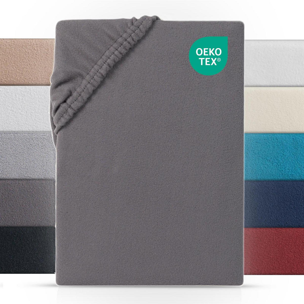 BOXSPRING-SPANNBETTLAKEN 180-200x200-220 cm, Warmes Winter Teddy Fleece Bettlaken Anthrazit - Anthrazit, Textil (200/220cm) - Carpe Sonno