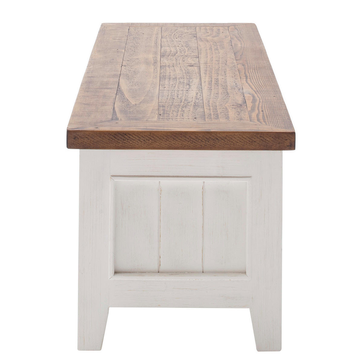 BETTBANK - Weiß, Holz (120/49/40cm) - home24