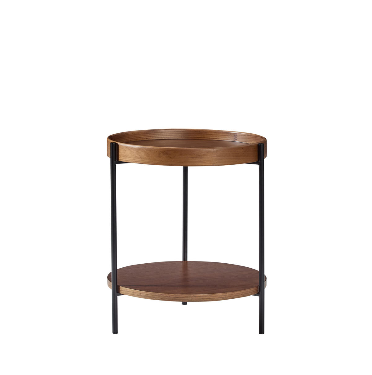 COUCHTISCH-SET 44/44/48 cm walnuss aus Massivholz und MDF mit 2 Ebenen - Walnussfarben, Holzwerkstoff (44/44/48cm) - OKWISH