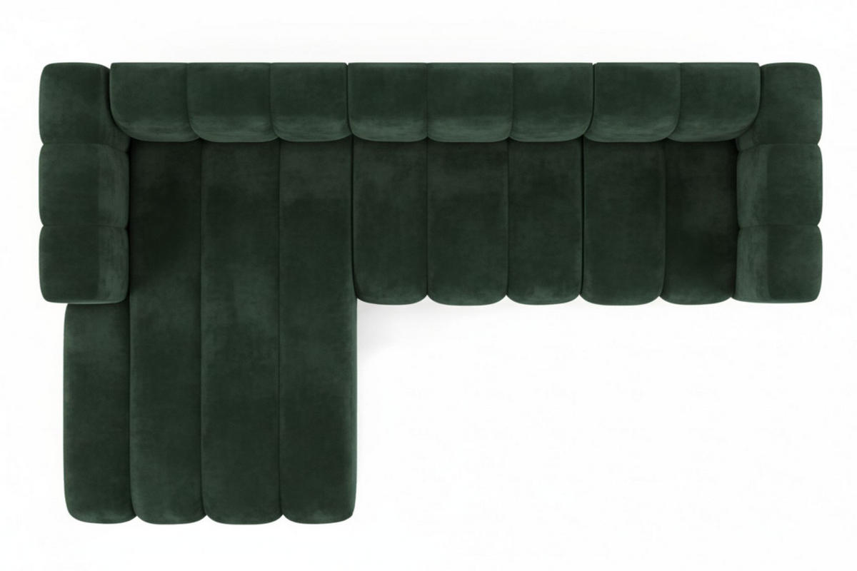 ECKSOFA L-Form Grand L 287 cm, Veloursstoff Salvador, Grün, Links - Grün, Holz (287/179cm) - Kaiser Möbel