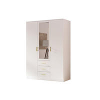 DREHTÜRENSCHRANK - LIMON 3D - Weiß - Weiß, Holzwerkstoff/Metall (154/210/64cm) - Möblo