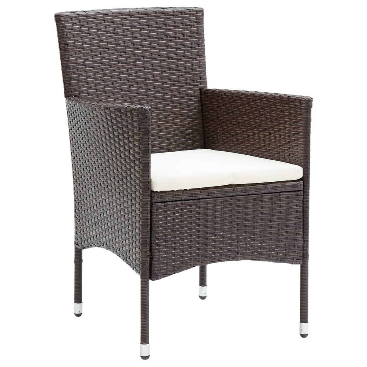 GARTEN-ESSSTÜHLE 4 Stk. Poly Rattan Braun - Braun, Textil (53/84/58cm) - furnicato
