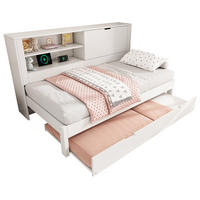 POLSTERBETT 90/200 cm Weiß mit Polsterbett, Stauraum und USB- sowie Type-C-Anschlüssen - Weiß, Textil (90/200cm) - Flora Grace
