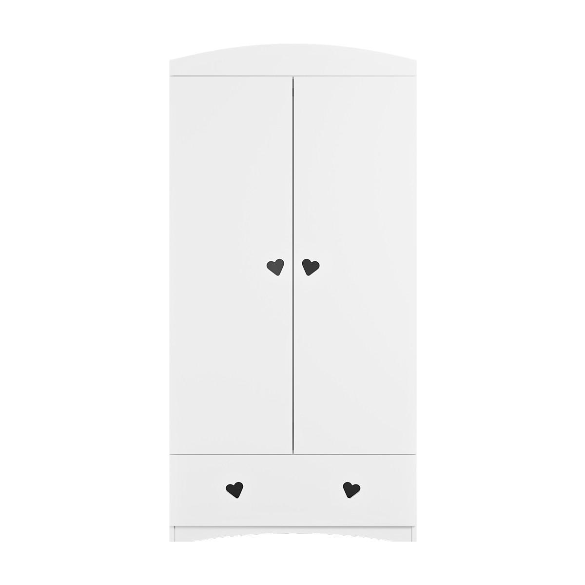 SCHRANK 2 Türen Weiß - Weiß, Holzwerkstoff (90/187/57cm) - Petits-meubles