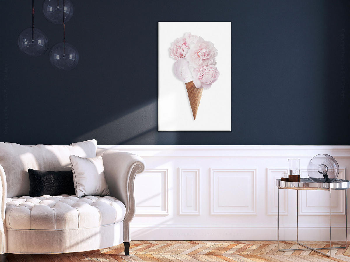 KUNSTDRUCK Weiß 40/60 cm - Weiß/Braun, Textil (40/60cm) - KUNSTLOFT