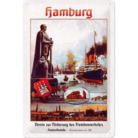 BLECHSCHILD 20/30 cm Hamburg Verein zur Förderung des Fremdenverkehrs - Multicolor, Metall (20/30/0.2cm) - Nostalgic-Art