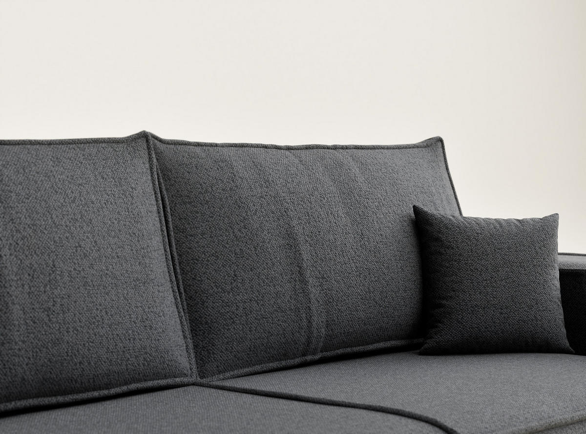 SOFA MIT SCHLAFFUNKTION Milos Anthrazit Webstoff - Anthrazit/Schwarz, Holz/Holzwerkstoff (255/70/105cm) - Maison de Reve