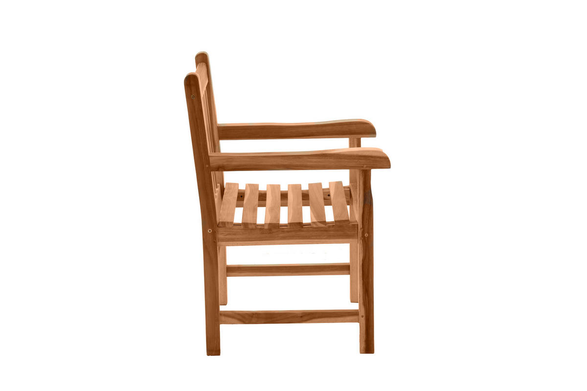 GARTENSESSEL Teaka mit Armlehnen,Teakholz - Naturfarben, Holz (60/92/63cm) - TPFGarden