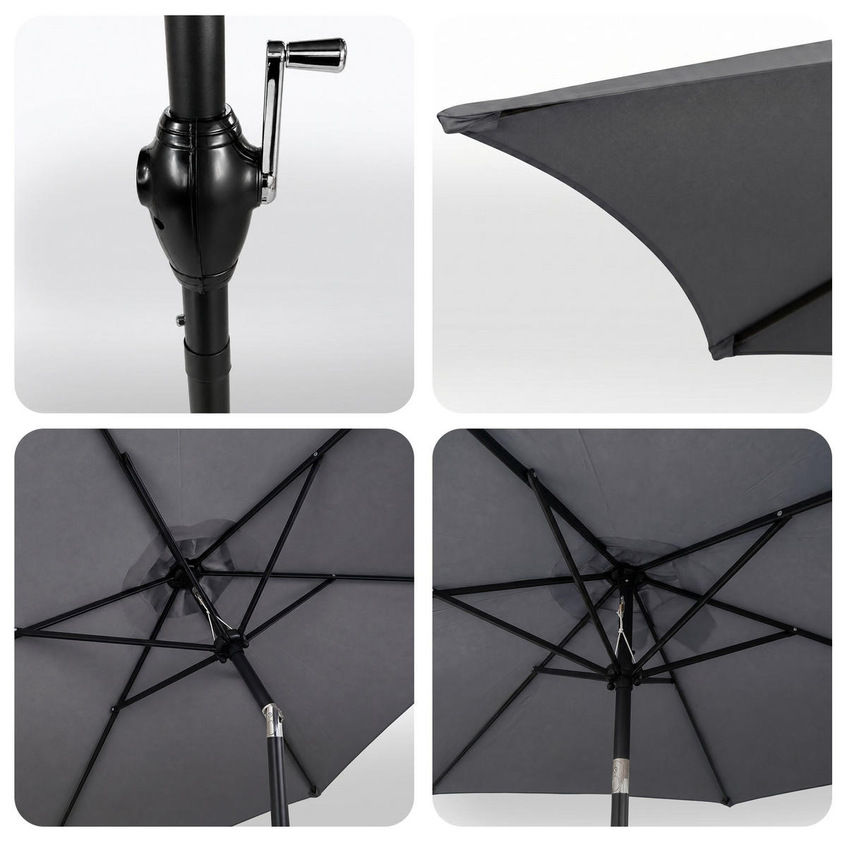 SONNENSCHRIM Grau 235/270 cm - Schwarz/Grau, Metall (270/270cm) - Akord