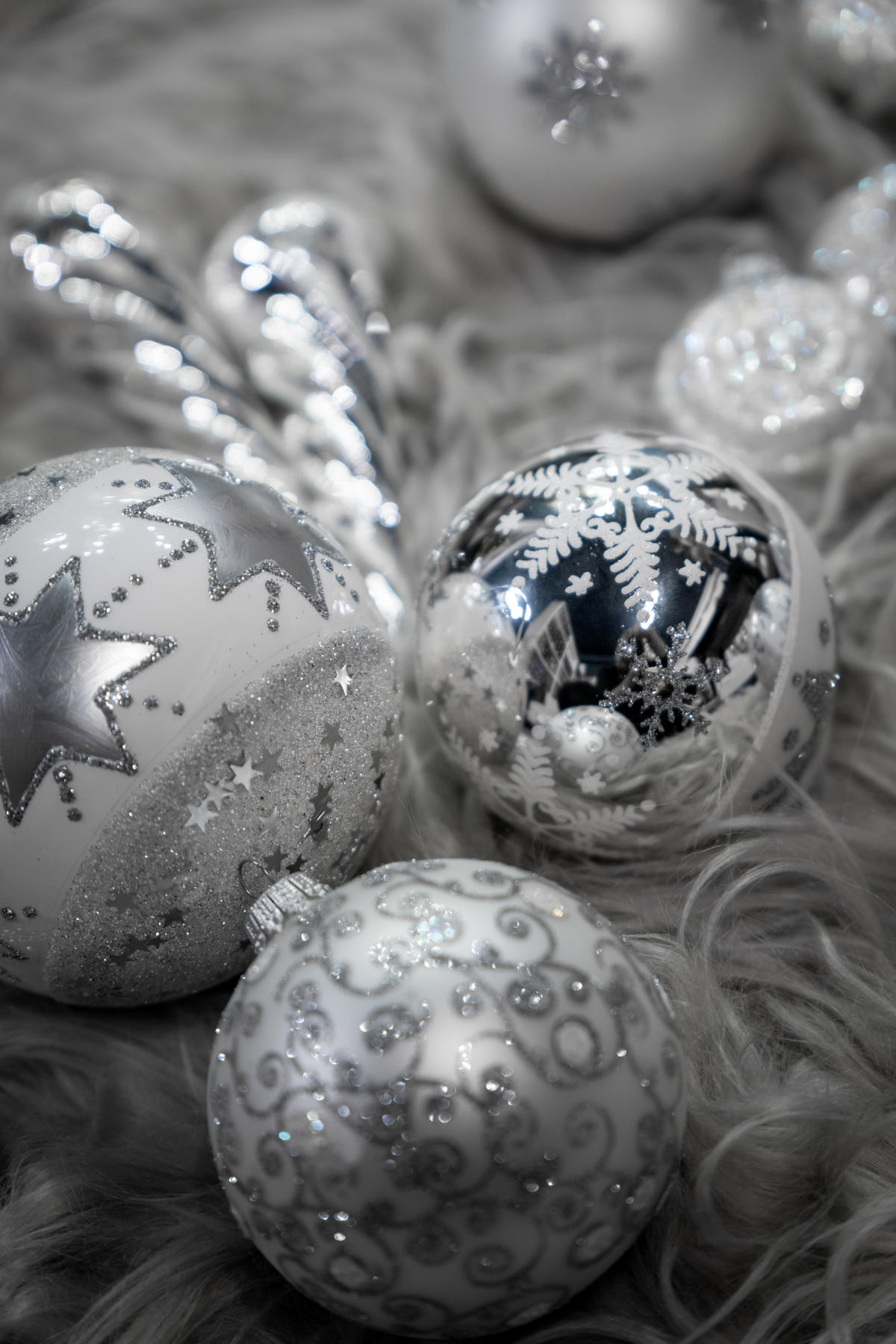 CHRISTBAUMKUGELN Set Liliana Silberfarbig 8cm (Glas / 9 Stk.) - Silberfarben, Glas (8/8/8cm) - Krebs Glas Lauscha