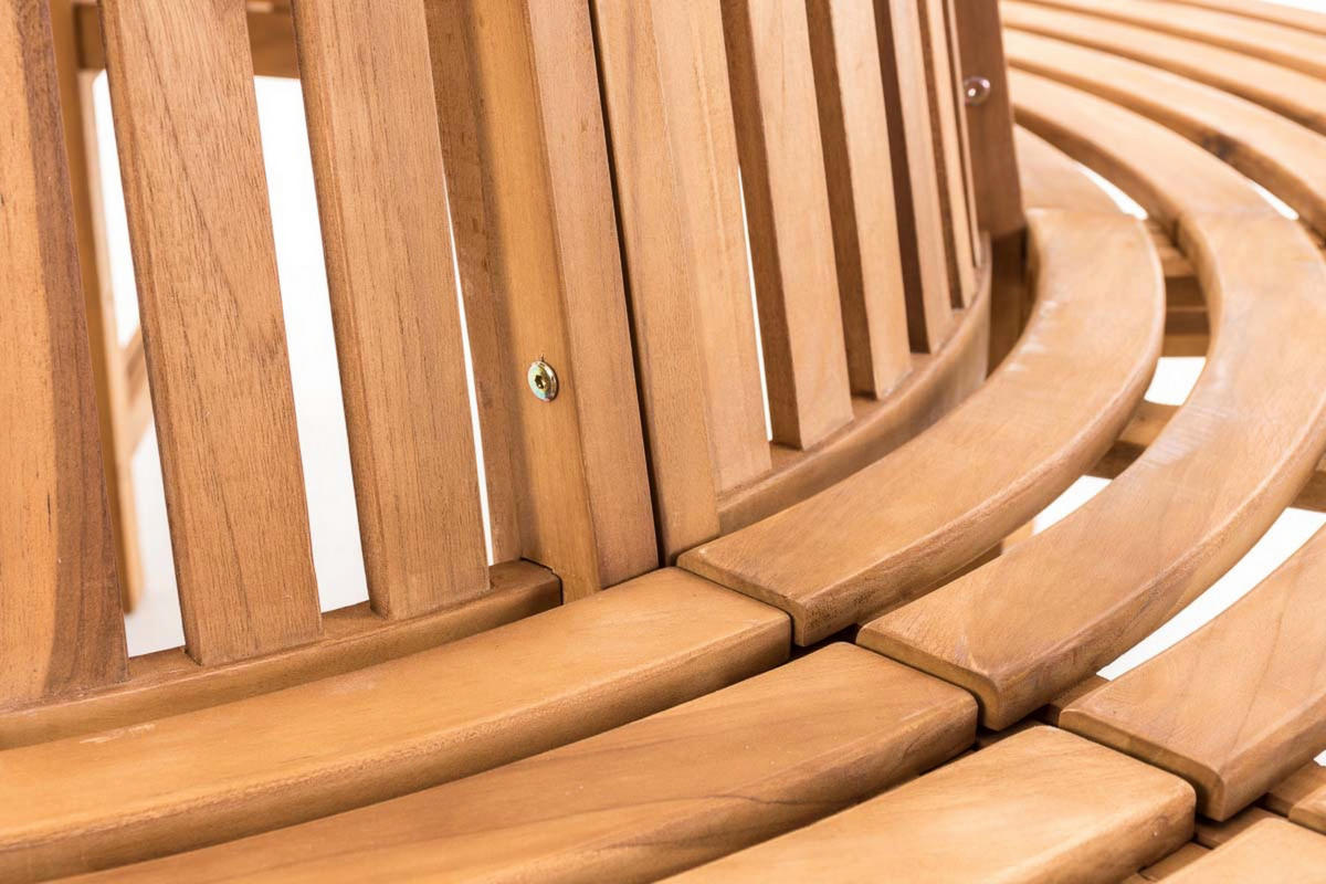 BAUMBANK Nova rund 200 cm teak - Braun, Holz (200/89.5/200cm) - TPFGarden
