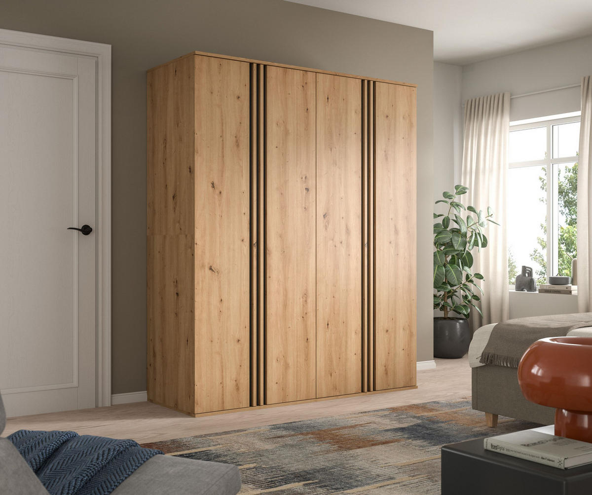 KLEIDERSCHRANKKOMBINATION TOFTA (B/H/T: ca. 160/190/56 cm) in Artisan Eiche Nachbildung/Artisan Eiche Nachbildung - Eiche Artisan, Holzwerkstoff (160/190/56cm)