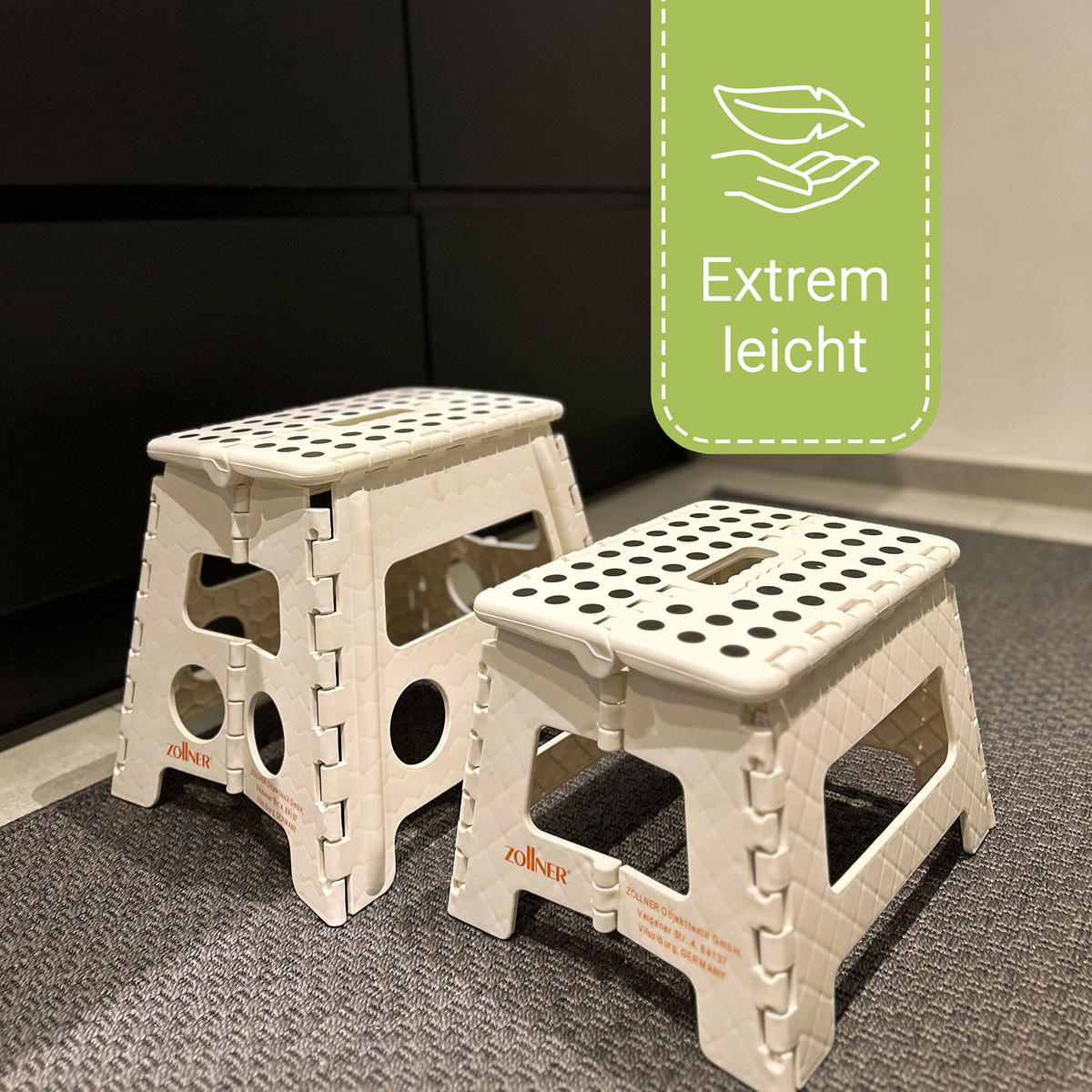 KLAPPHOCKER, 100% Kunststoff - Weiß, Kunststoff (29/30/22cm) - Zollner