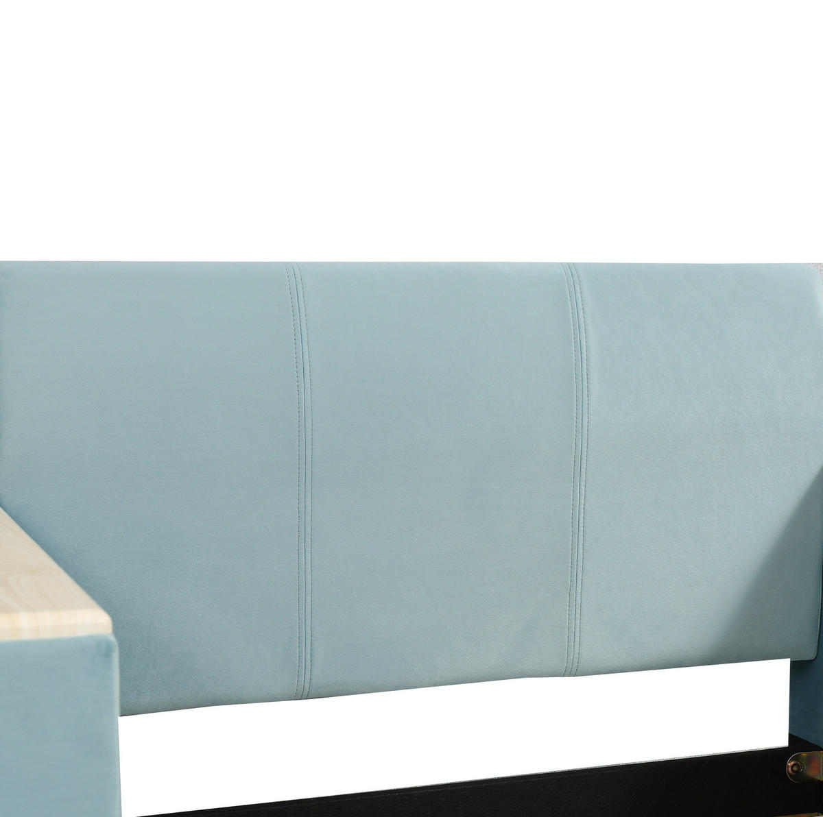 POLSTERBETT mit Schreibtisch und Hocker 90x200 cm Samt Blau - Blau, Holzwerkstoff (90/200cm) - Beauniv