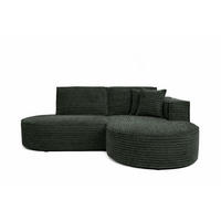 ECKSOFA L-Form, Cordstoff Velo, Grün, Rechts, Modena Studio - Grün, Holz (236/165cm) - Kaiser Möbel