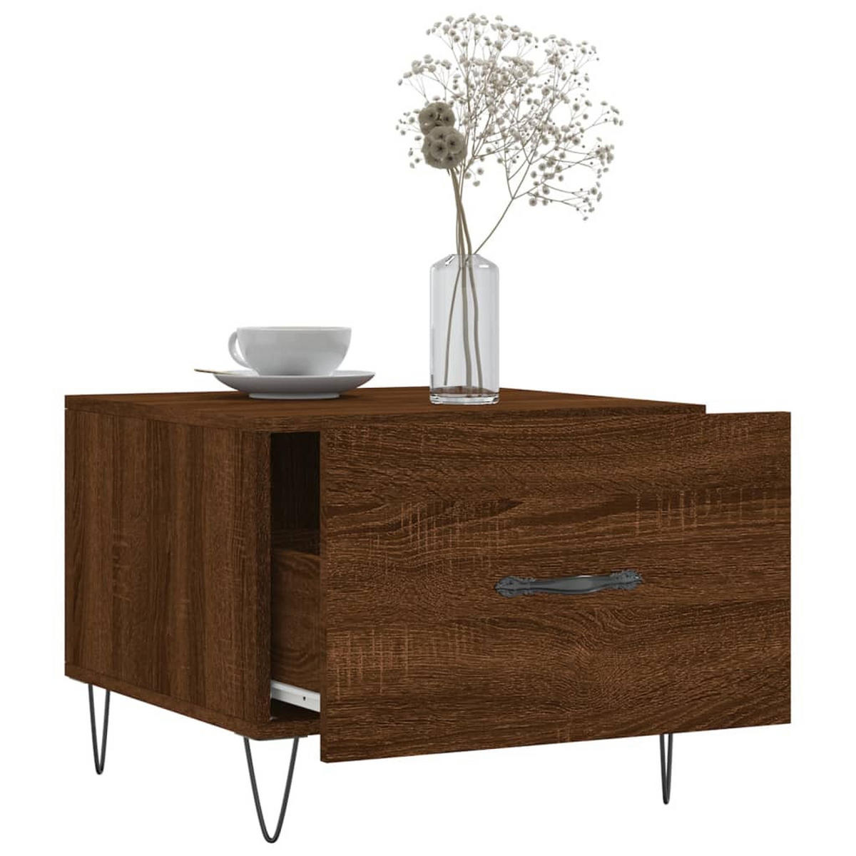COUCHTISCHE 2 Stk. Braun Eichen-Optik 50x50x40 cm Holzwerkstoff - Braun, Holzwerkstoff (50/50/40cm) - furnicato