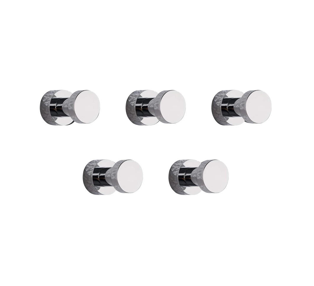HANDTUCHHAKEN , 5er-Pack - Silberfarben, Metall (1.8/1.8/3.1cm) - BELZ