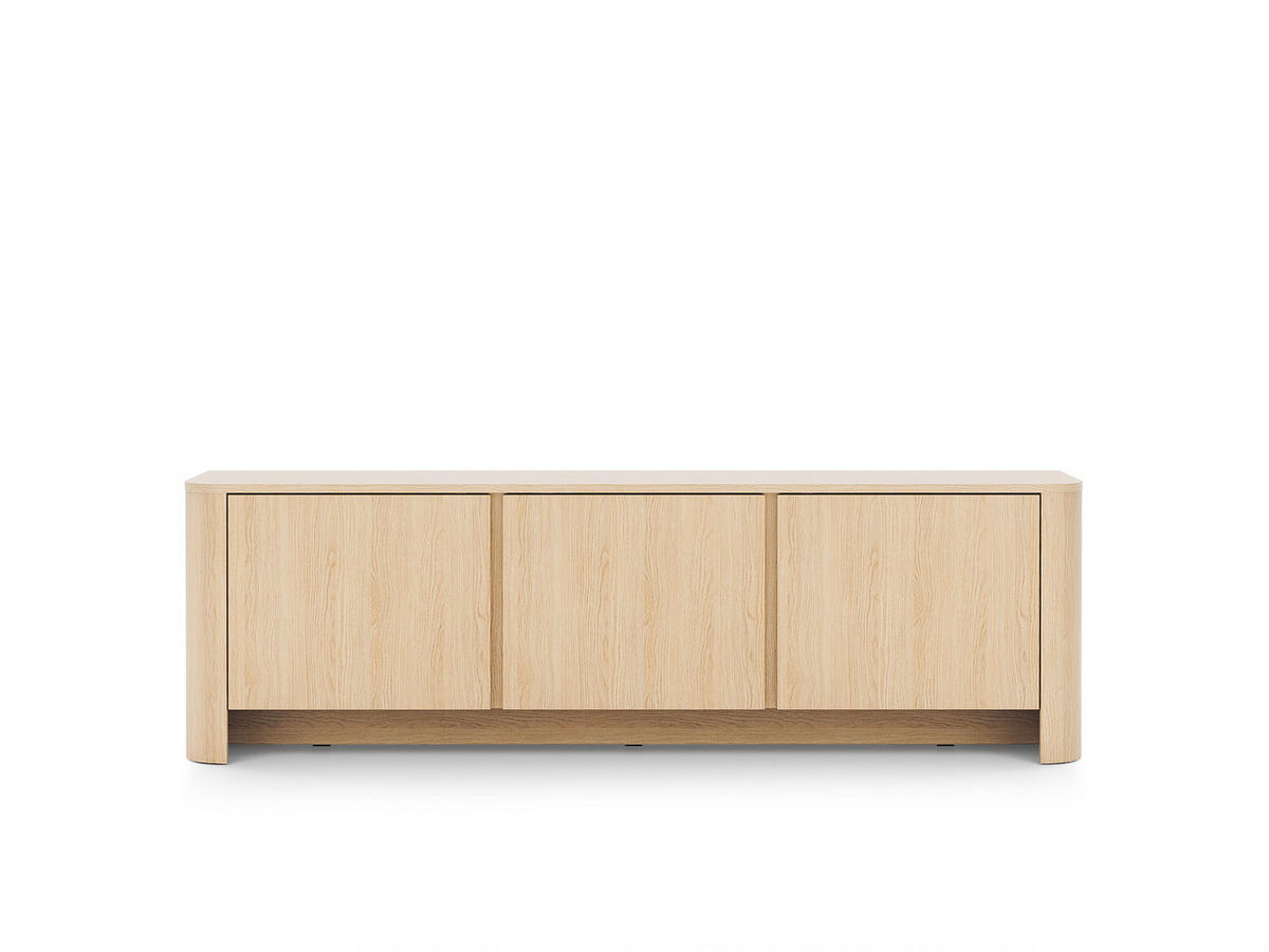 ABGERUNDETES TV-Board AURA RTV3D (Eiche Vicenza, Push to Open) - Eichefarben, Holz/Holzwerkstoff (168/52/39cm) - Ravio