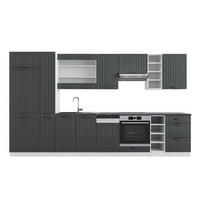 KUHINJA Fame-Line Antracitna podeželska hiša/bela 355 cm , DP Antracit - temno siva/bela, leseni material (355/206.8/60cm) - Vicco