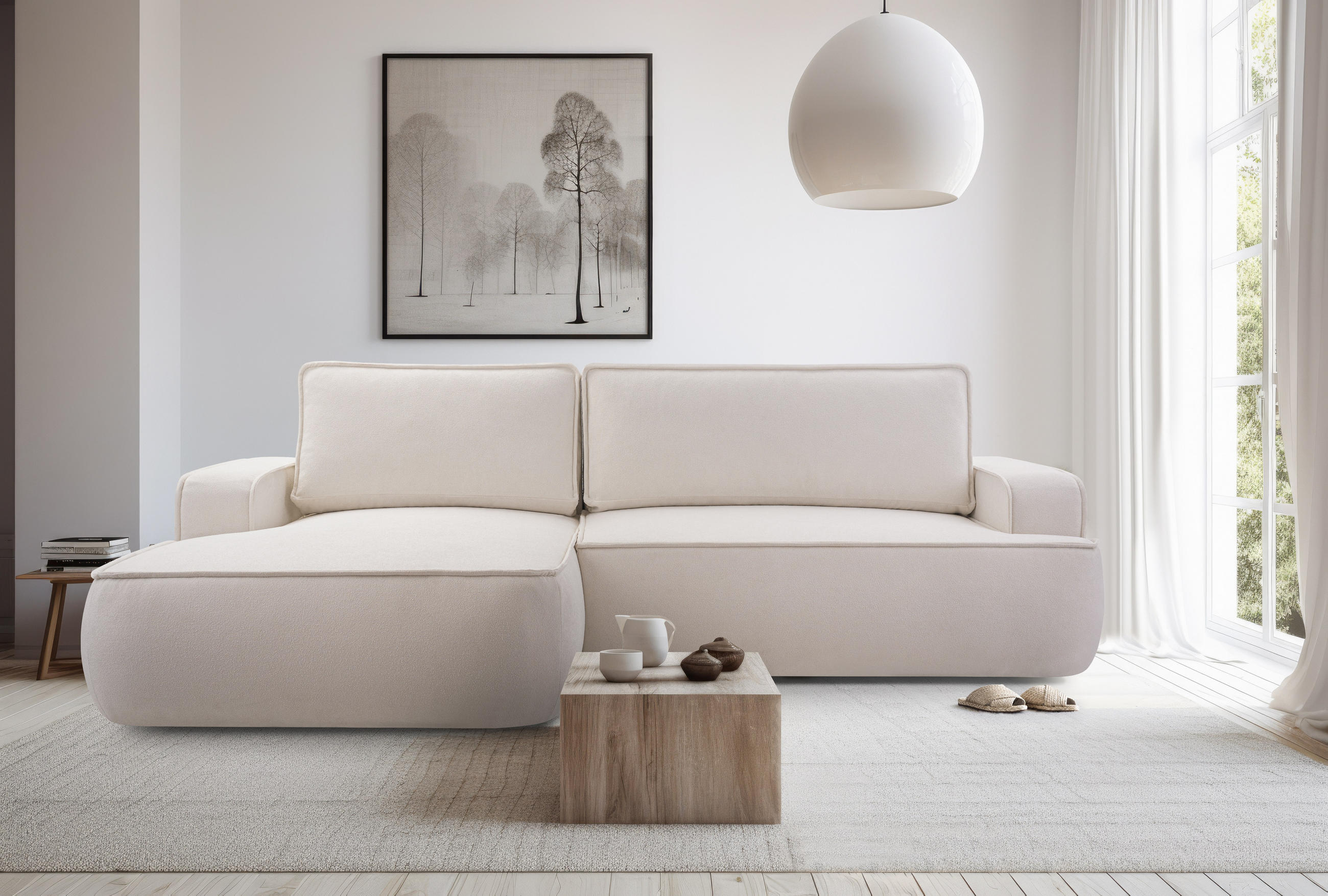 ECKSOFA MONOS Hellgrau L - Links - Hellgrau/Schwarz, Kunststoff/Textil (260/168cm) - Luxkor24