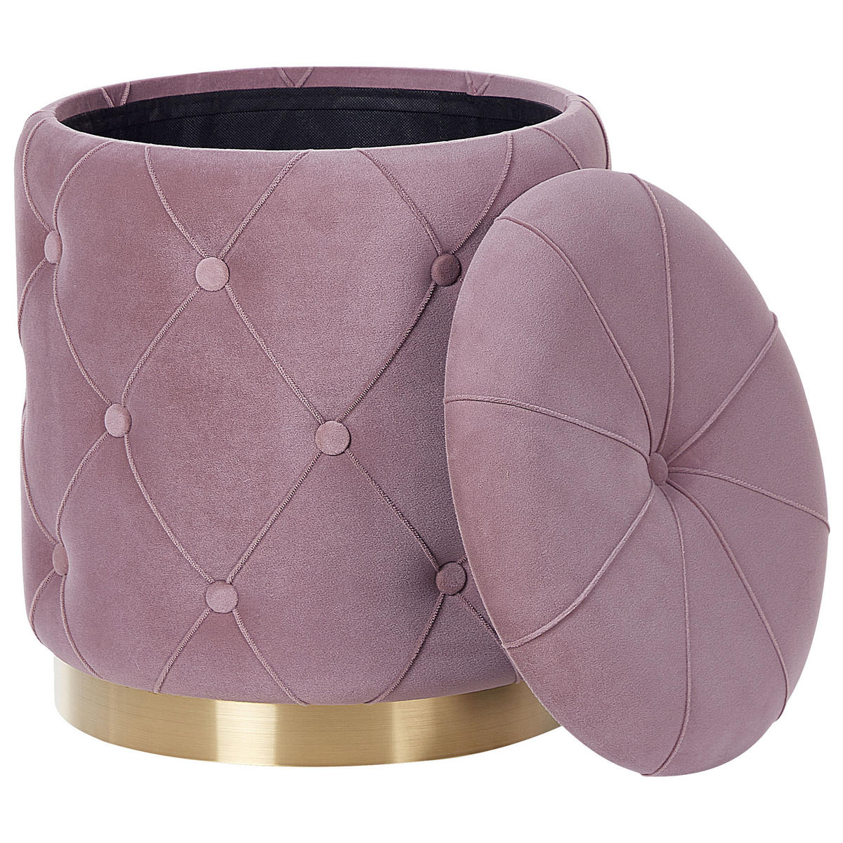POUF 2er-Set Rosa Pueblo - Pink/Goldfarben, Textil (33/44/33cm) - Beliani
