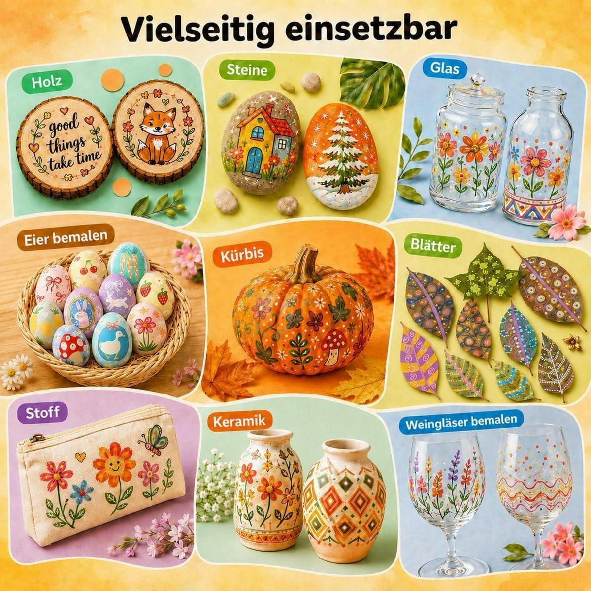 ACRYLSTIFTE Set 80 Farben Pinselspitze Wasserfest - Multicolor, Kunststoff (1/1/13.5cm)