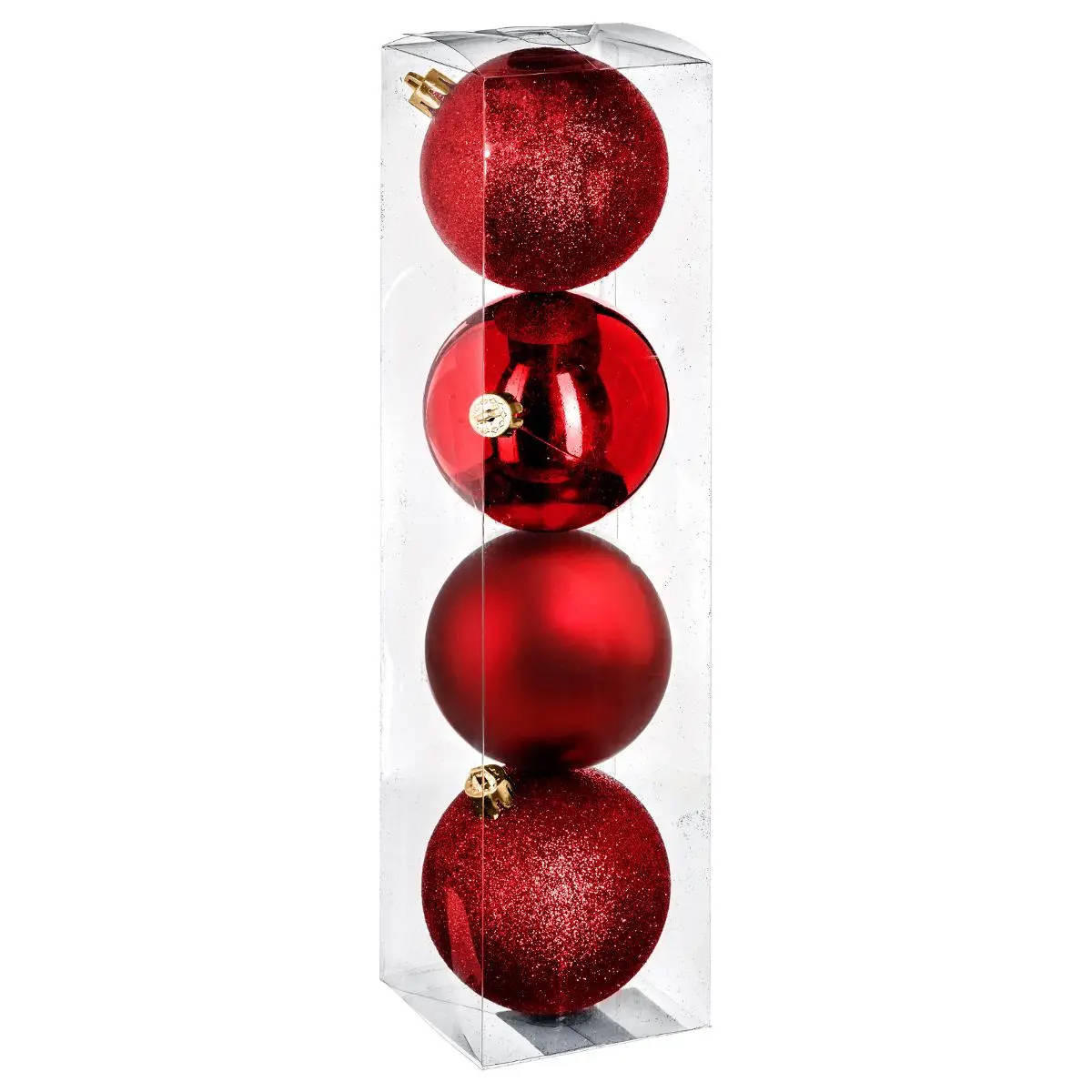 WEIHNACHTSKUGELN 4er-Set Ø 8 cm - Rot, Kunststoff (8/9.2/8cm) - Atmosphera Createur d´interieur