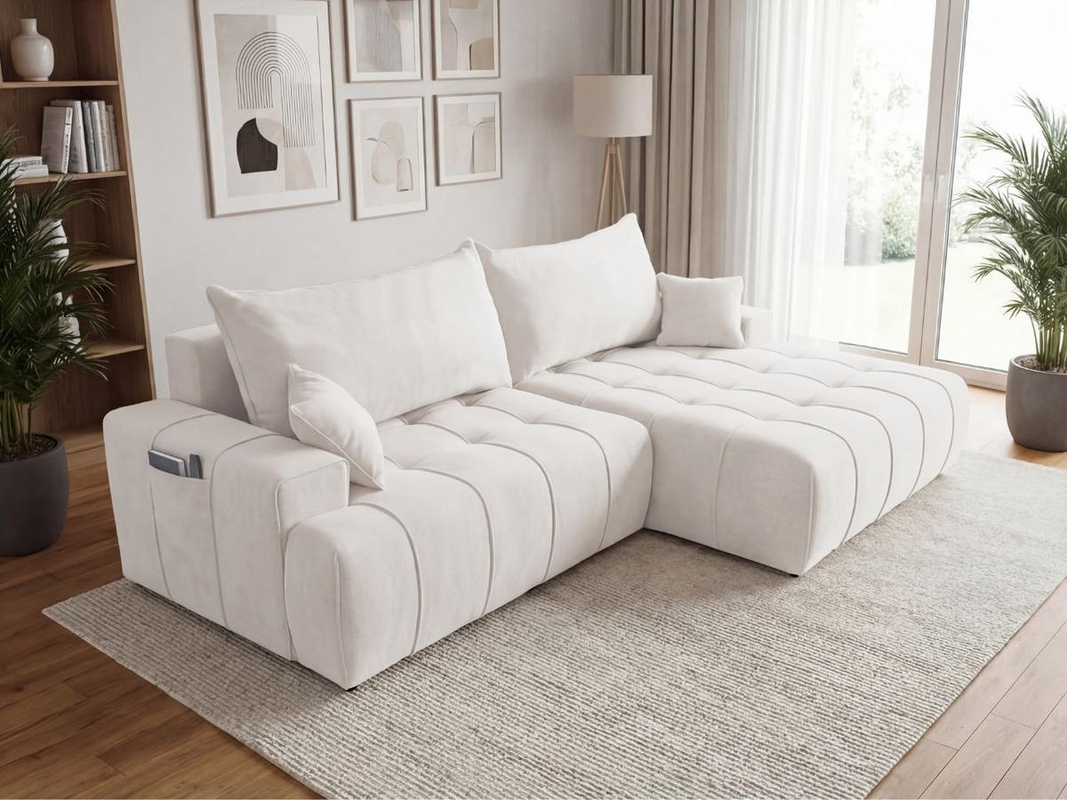 ECKSOFA Tulio Creme Rechts - Creme, Holz/Textil (165/270cm) - Graingold