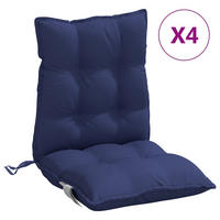 NIEDRIGLEHNER-AUFLAGEN 4 Stk. Marineblau Oxford-Gewebe - Blau, Textil (50/7/100cm) - vidaXL