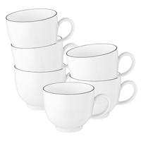 KAFFEETASSEN Lido Black Line weiß 220 ml 6er Set - Weiß, Keramik (0.22L) - Seltmann Weiden