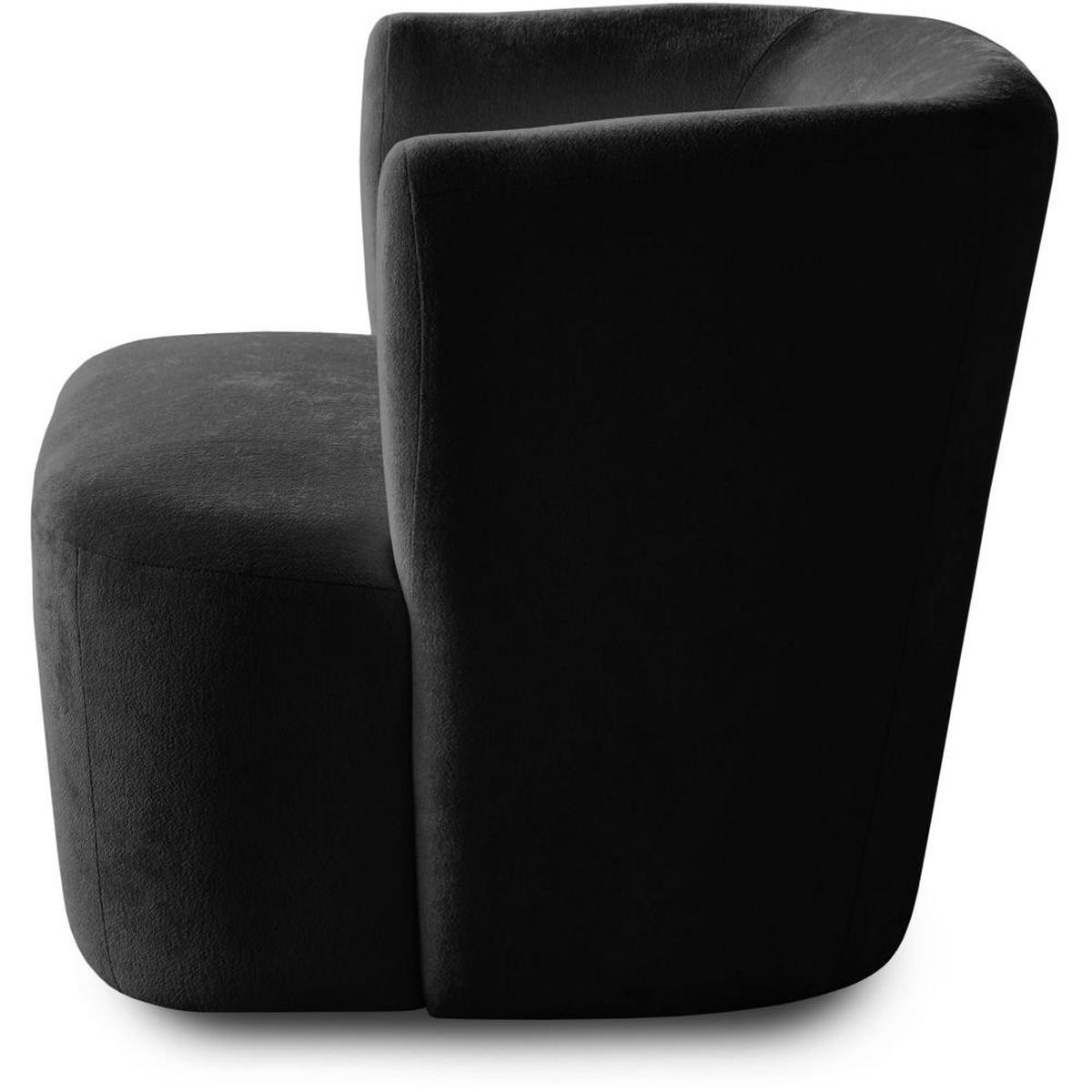 SESSEL Nori schwarz velour - Schwarz, Kunststoff/Textil (75/68/72cm) - Beautysofa