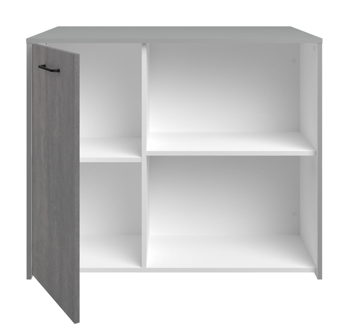 KÜCHENMÖBEL Malice 6 in Weiß und Beton 3teilig Küchenbuffet mit Kücheninsel und Beistellschrank - Weiß, Holzwerkstoff (80/200/120cm)