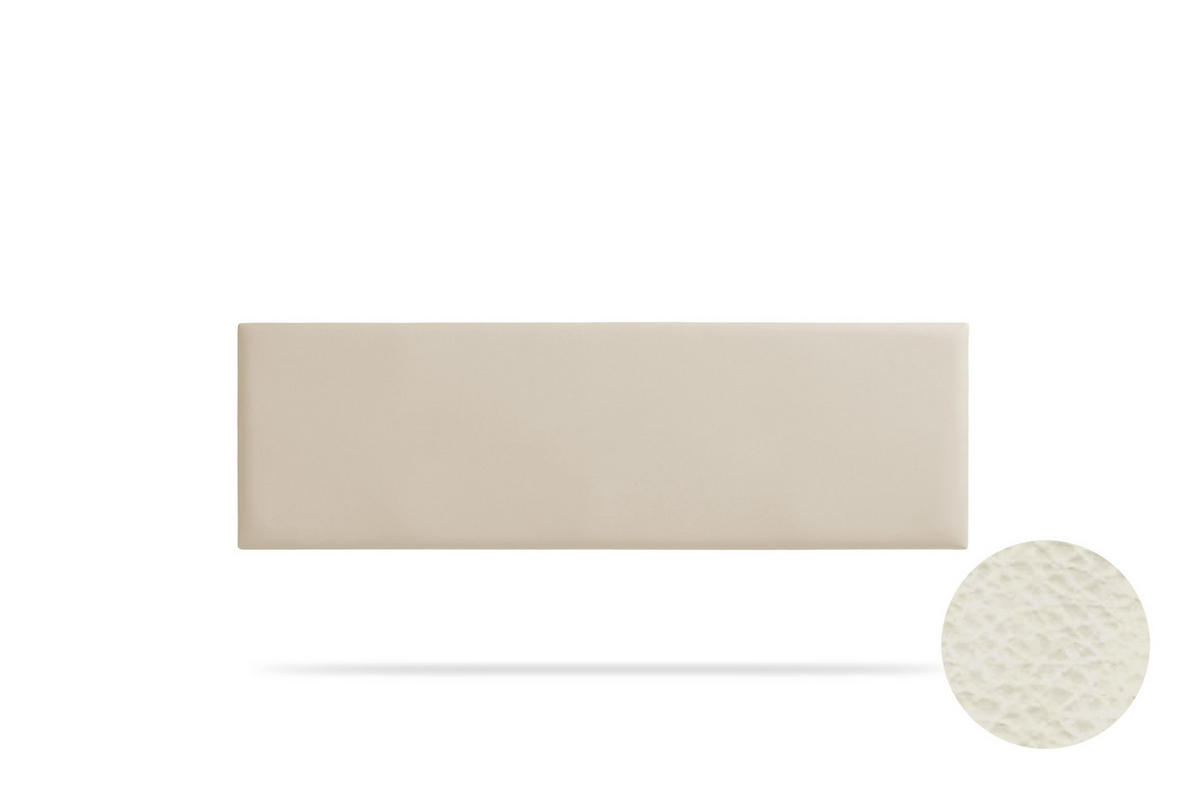 KOPFTEIL gepolstert NOVA Kunstleder 170x50x5 cm - Eierschale - Moonia - Birkefarben, Holz (170/5/50cm)