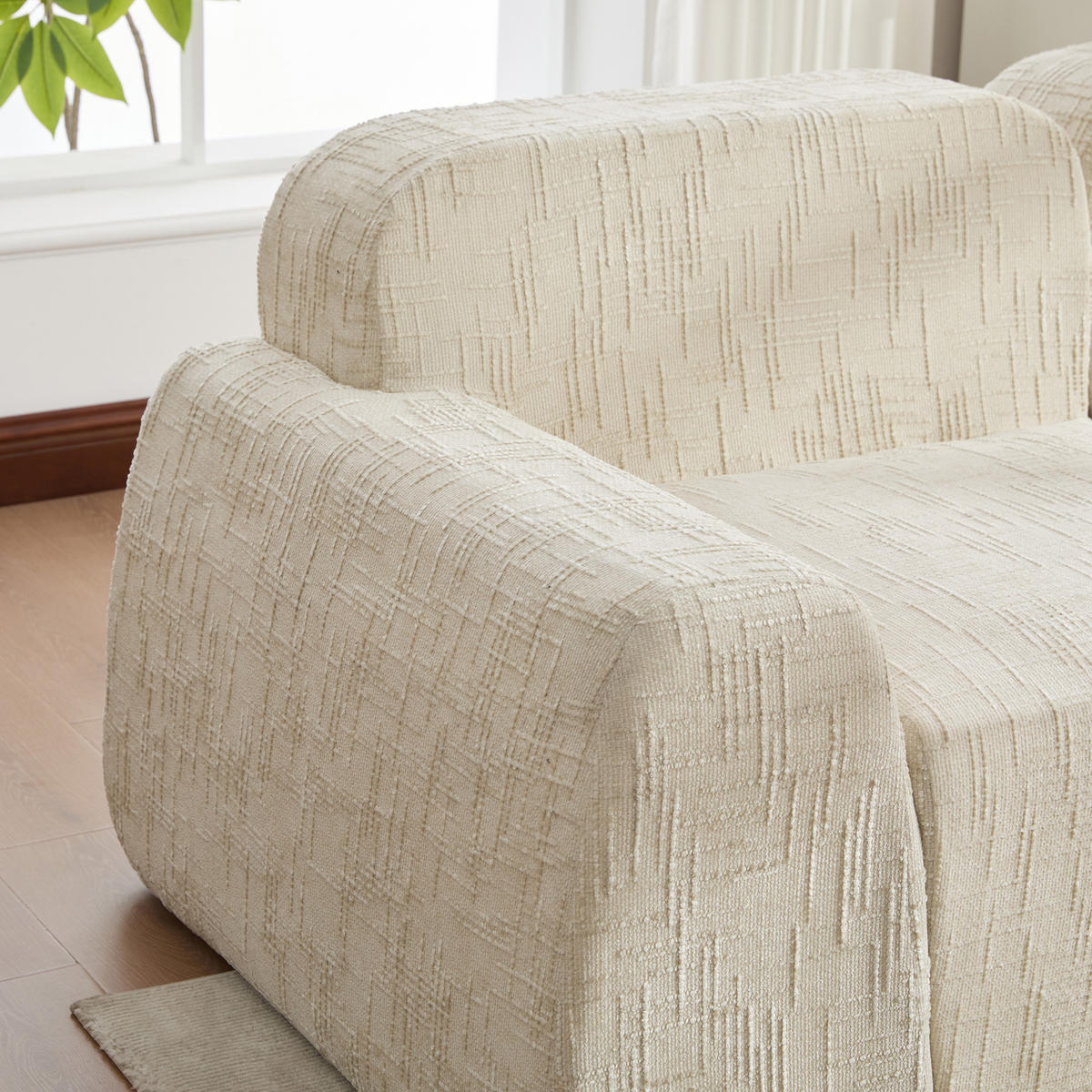 ECKSOFA Chenille Beige - Beige, Textil (269.5/182.5cm) - WISHDOR