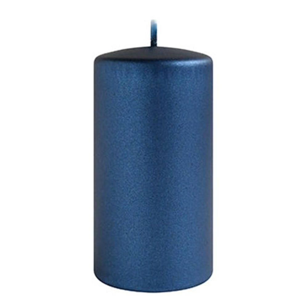 KERZE Opal Blau 7/7/10 cm Naturmaterial - Dunkelblau, Naturmaterialien (10cm) - Mondex