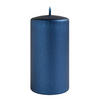 KERZE Opal Blau 7/7/10 cm Naturmaterial - Dunkelblau, Naturmaterialien (10cm) - Mondex