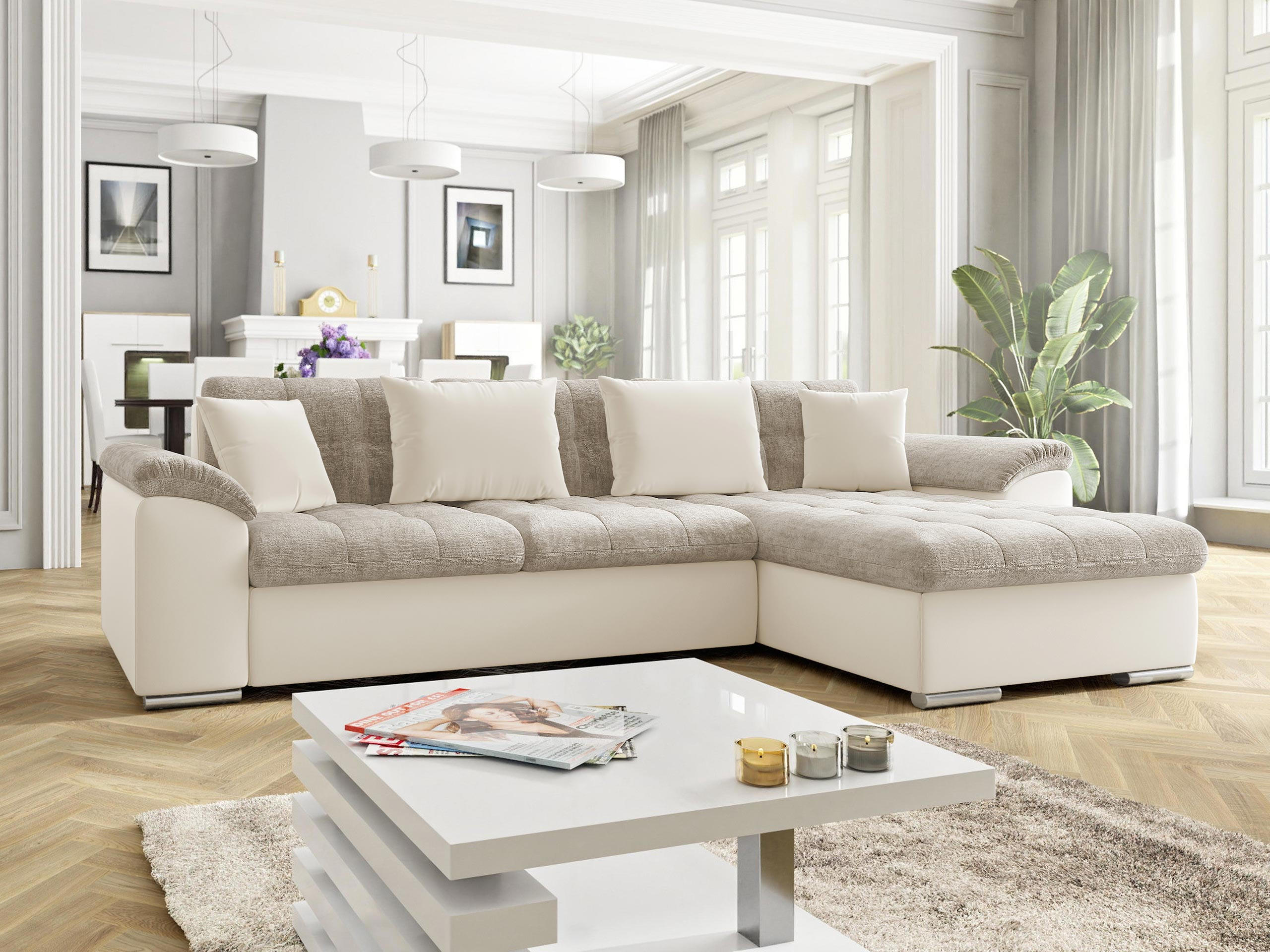 ECKSOFA Diana Premium, Seite: Rechts - Naturfarben, Holz/Textil (280/160cm) - MIRJAN24
